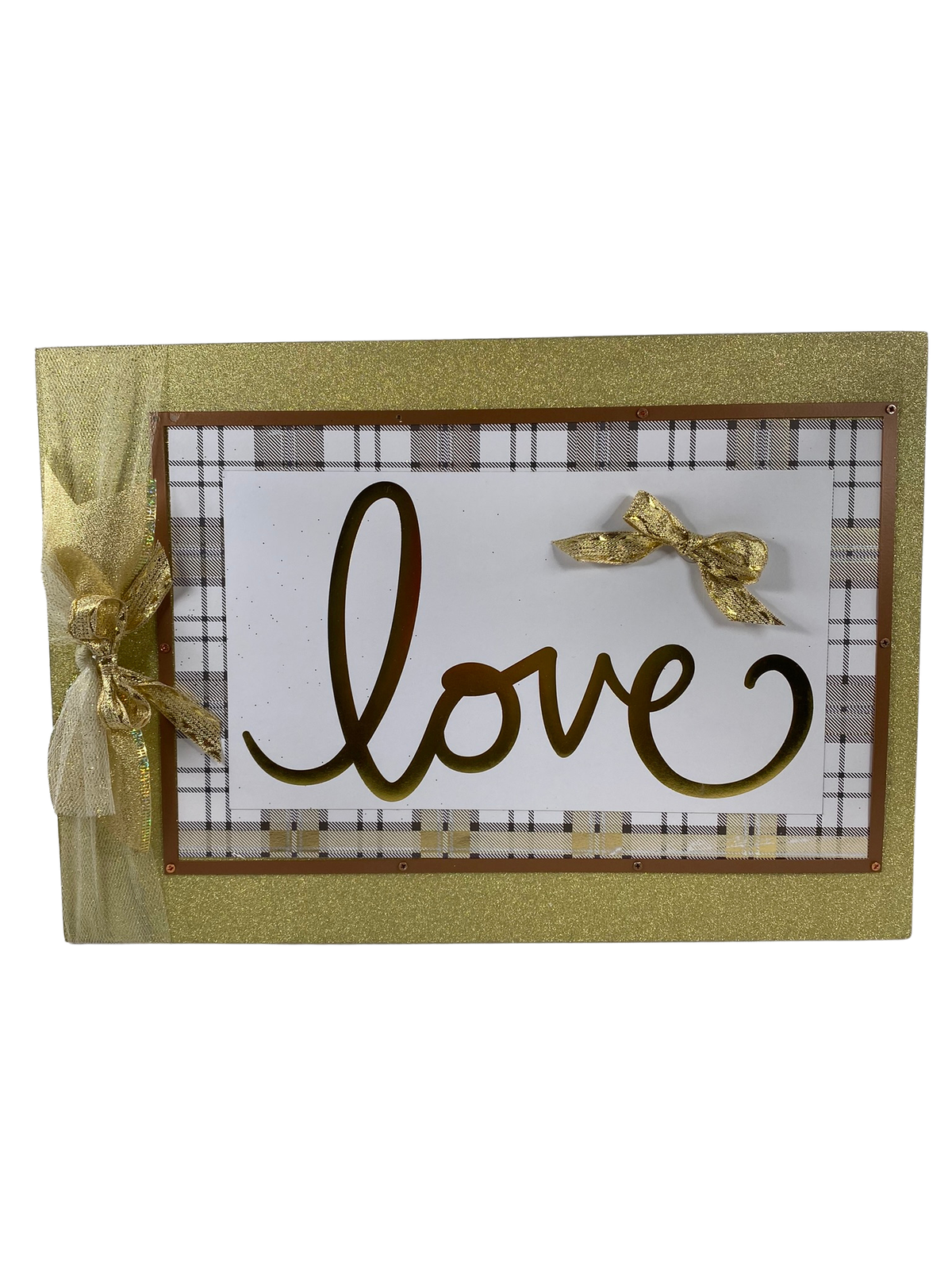AGD Valentines Decor - Love Wedding Black White Gold Box Sign