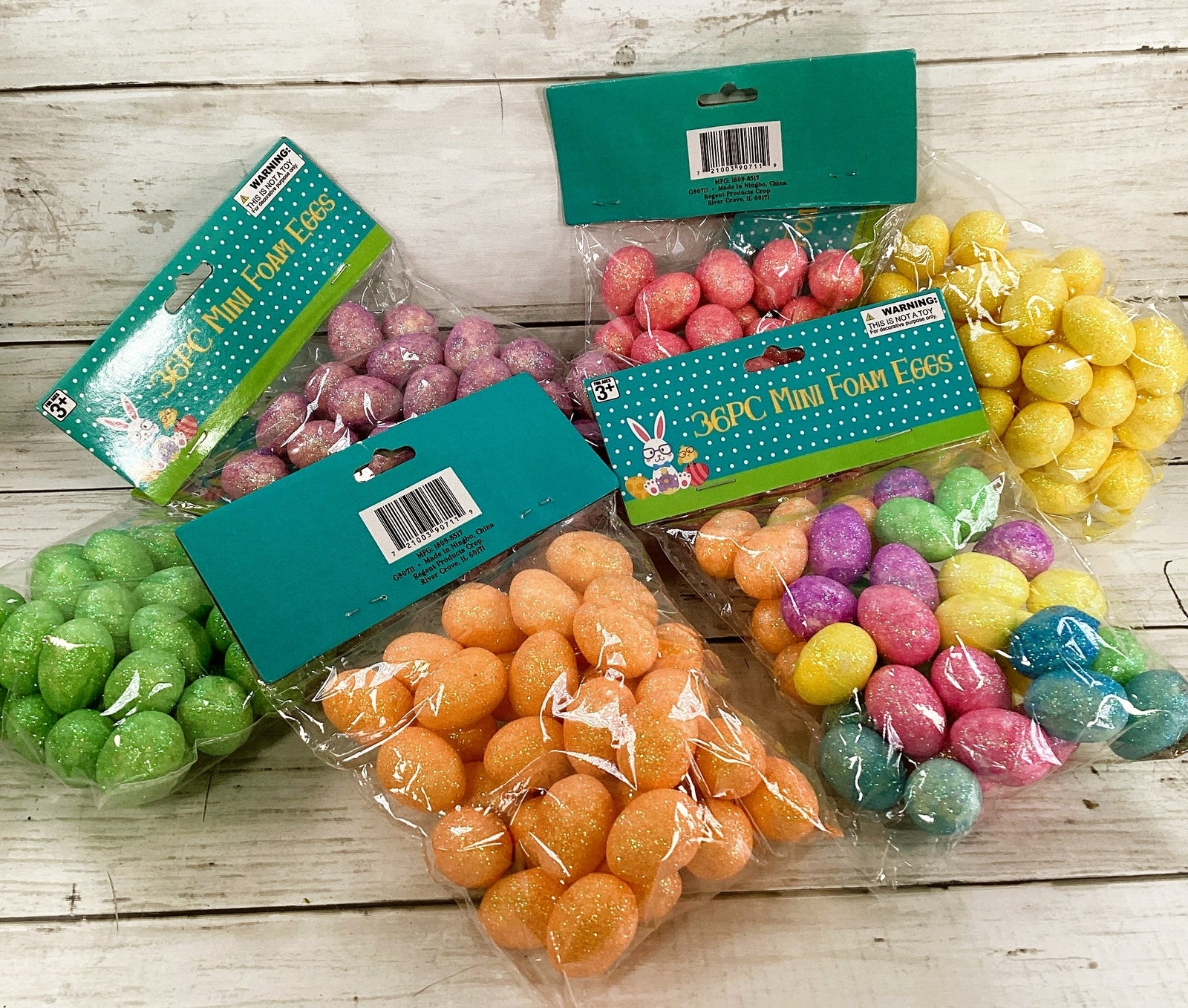 DT Easter Craft Supply - Small Foam Glitter Eggs 36pc