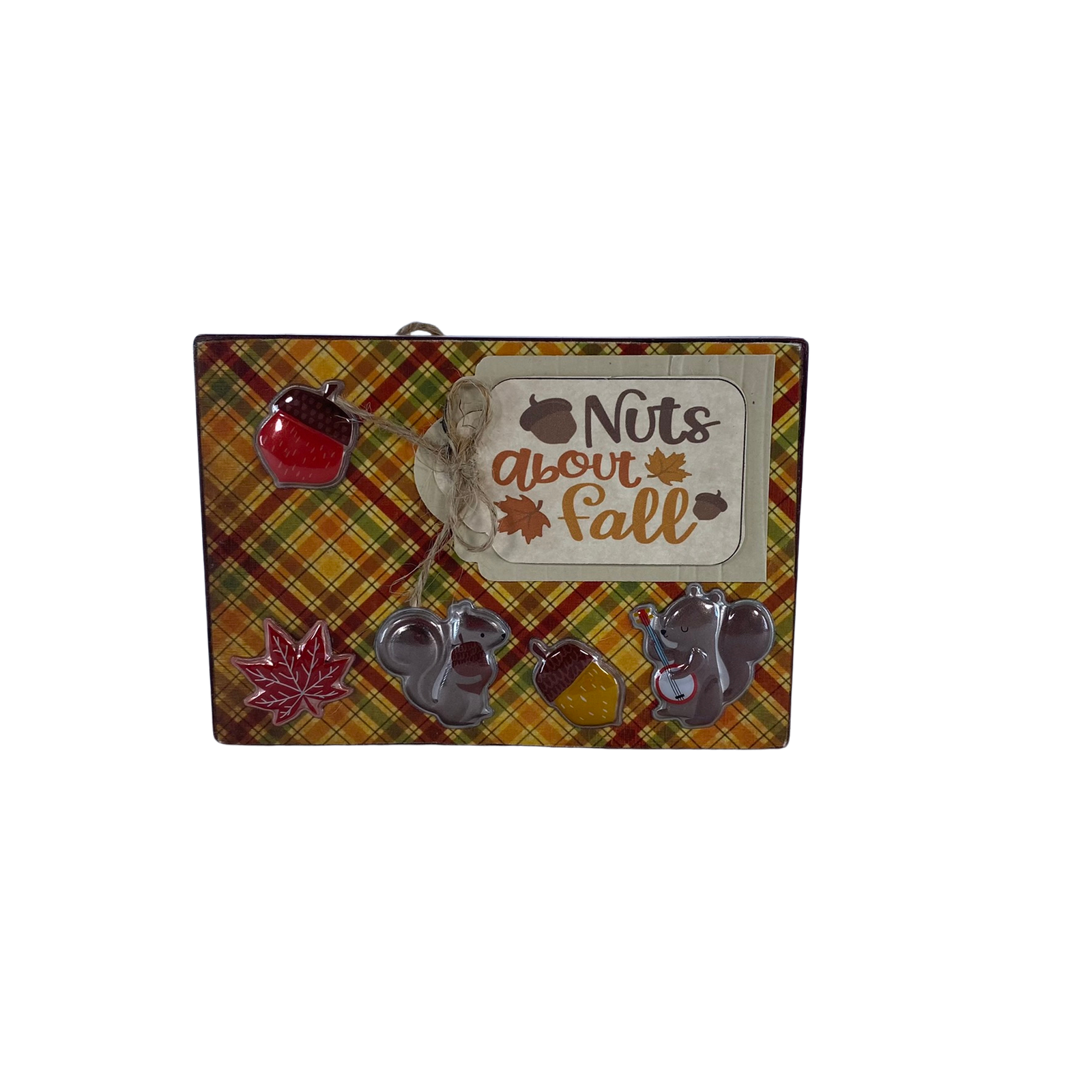 AGD Nuts About Fall Happy Thanksgiving Reversible Block Sign