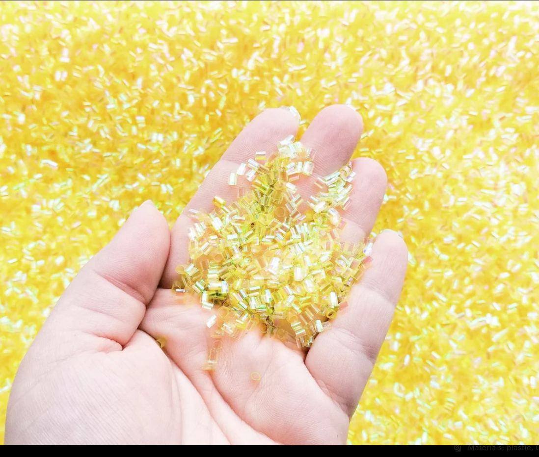 AGD Craft Supply -Crispy Bingsu Straw Beads Tube Confetti 25g Pastel Yellow