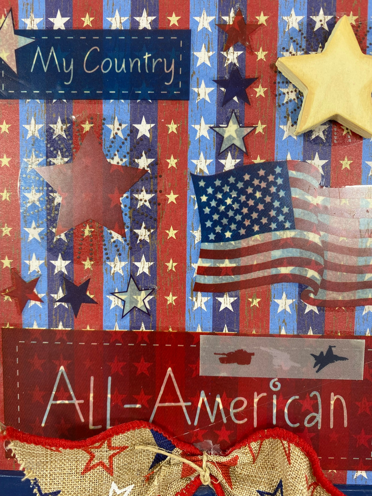 AGD Patriotic Decor - Memorial Veteran All American Sign Easel Display