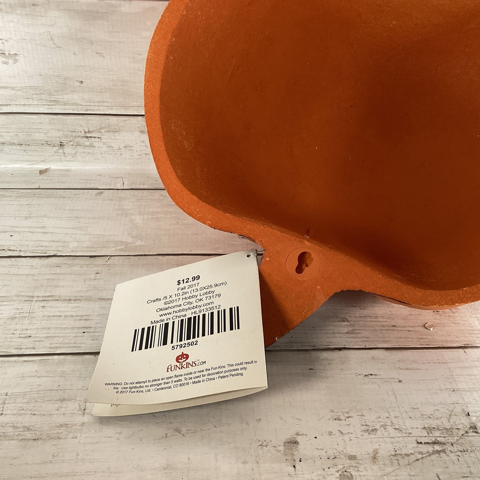 HL Fall Supplies - Funkins Craft Pumpkin Open Back For Diorama