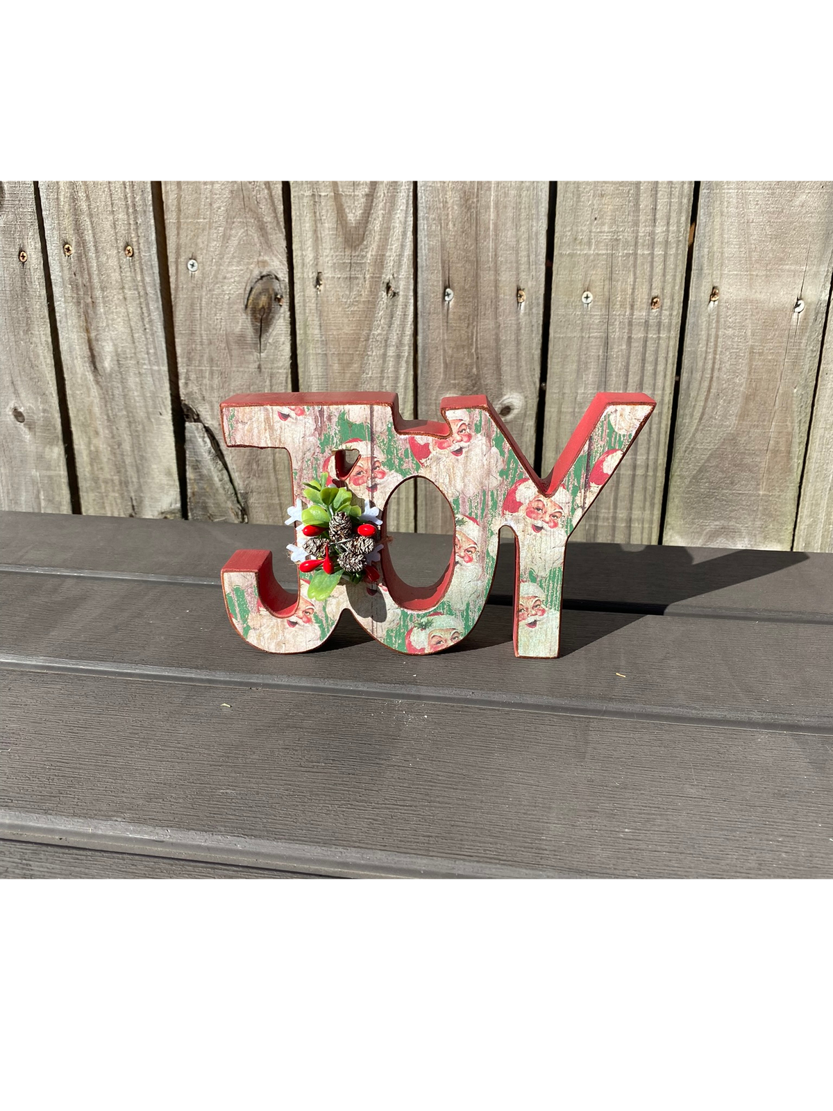 AGD Christmas Decor - Chunky Peace Joy Word Tabletop Signs 2pc Set
