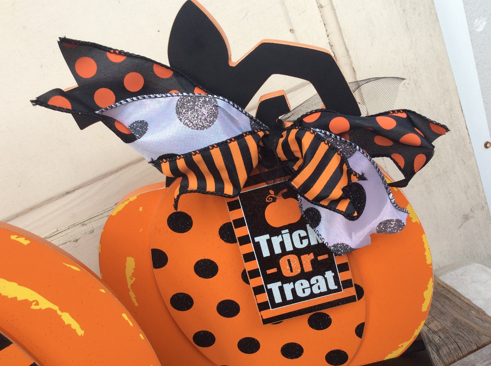 AGD Halloween Decor - Xtra LG Whimsy Pumpkins Trick Treat 2pc Set