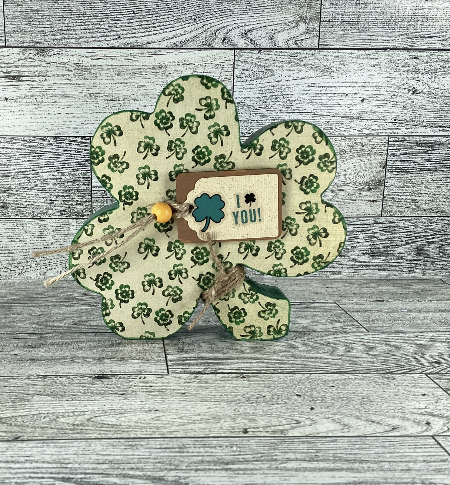 AGD Saint Patrick Decor - Chunky Wood Shamrock Sitter 3pc Set