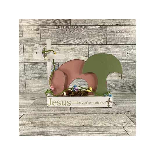AGD Easter Decor - Jesus Lamb Resurrection Tomb Reversible Scene
