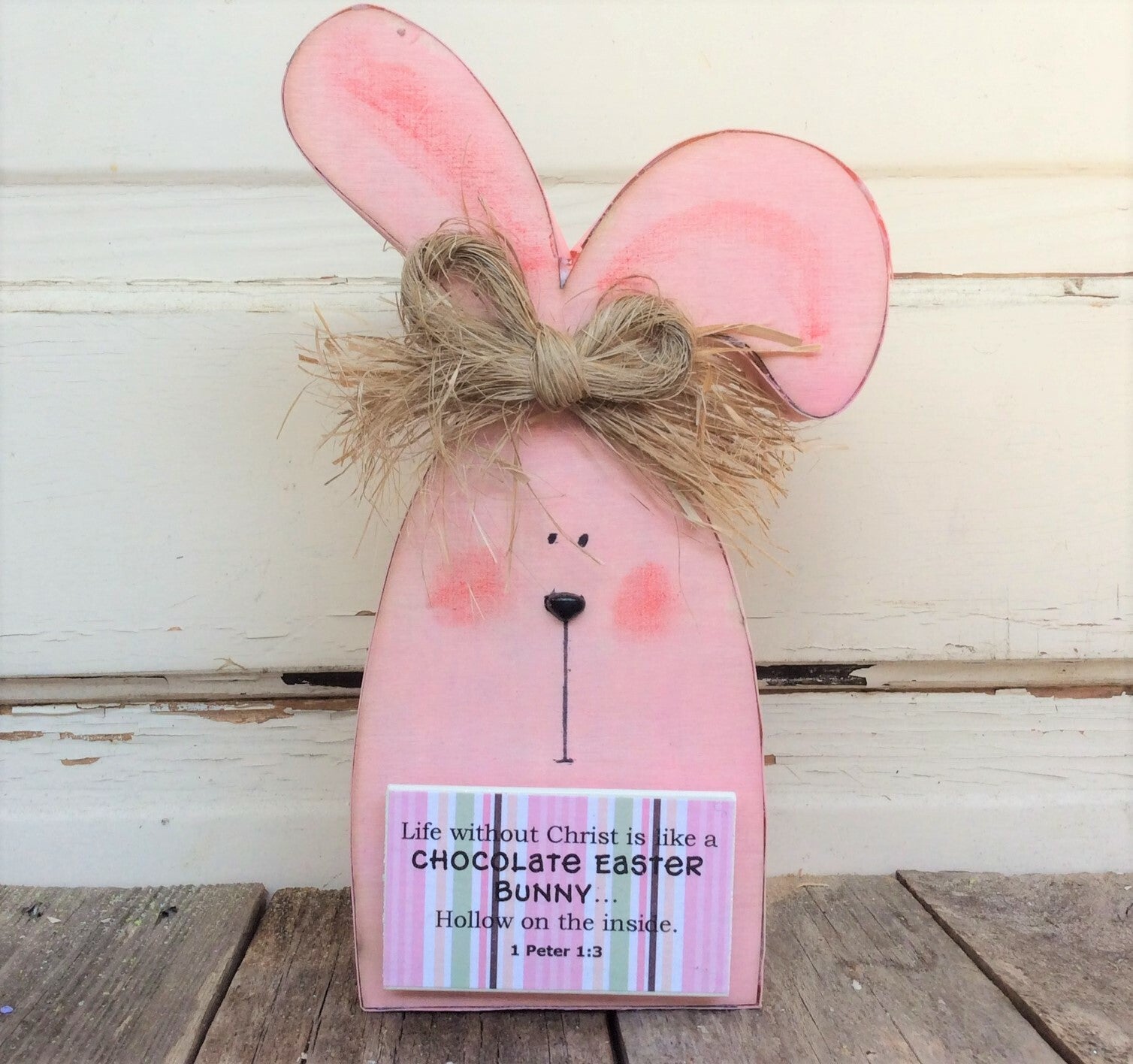 AGD Easter Decor – Life Without Christ Chocolate Bunny Tabletop Decor