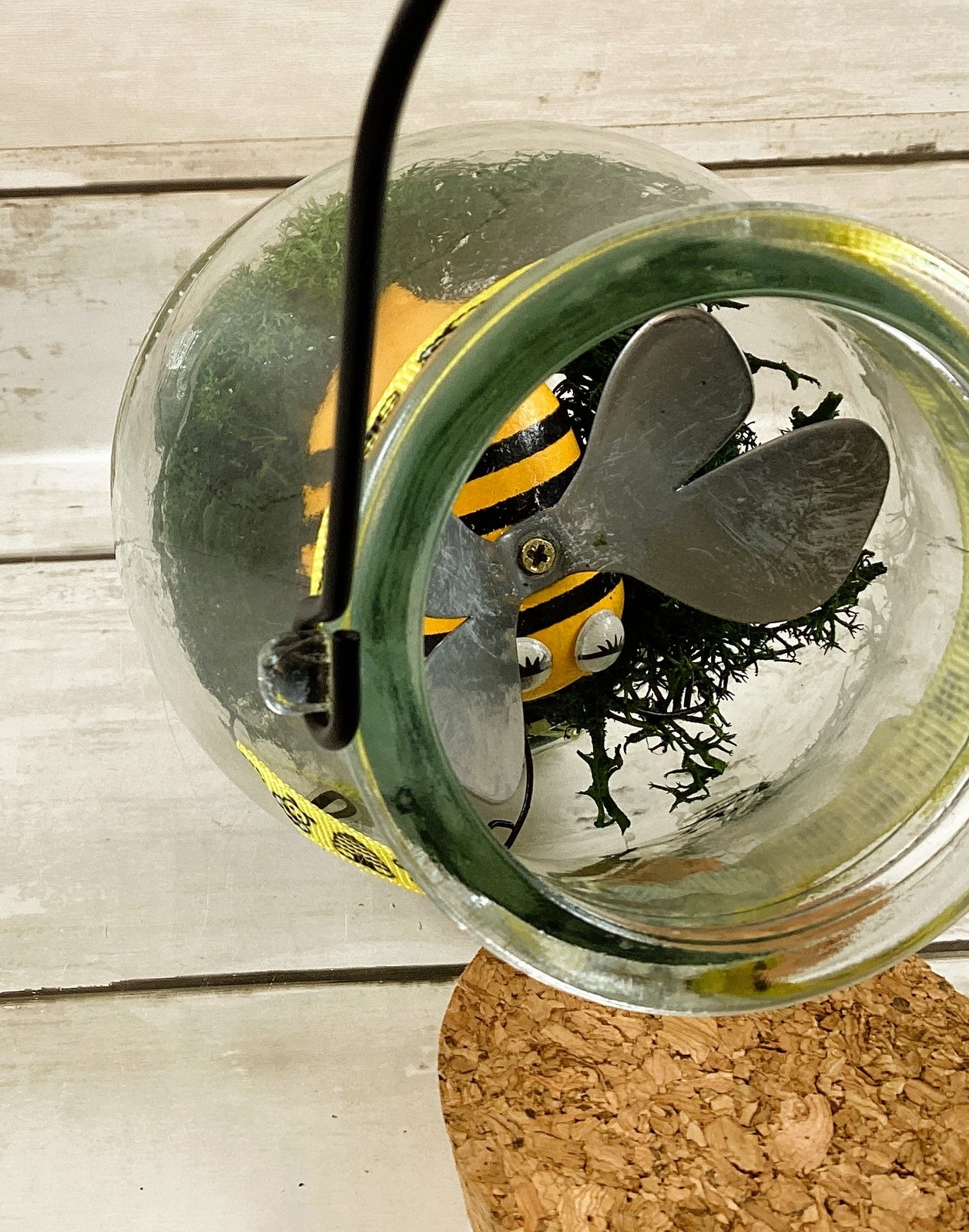 AGD Summer Decor - Bee Theme Happy Hanging Glass Jar