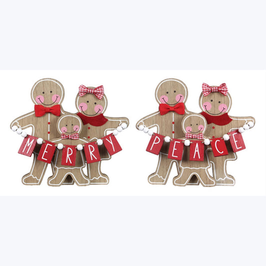 Youngs Christmas Decor - Gingerbread Trio Family 2pc Set