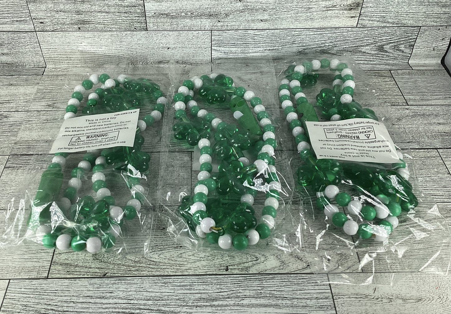 St Patricks Day Party Costume - Jumbo Flashing Lights Glasses Necklaces 10sets
