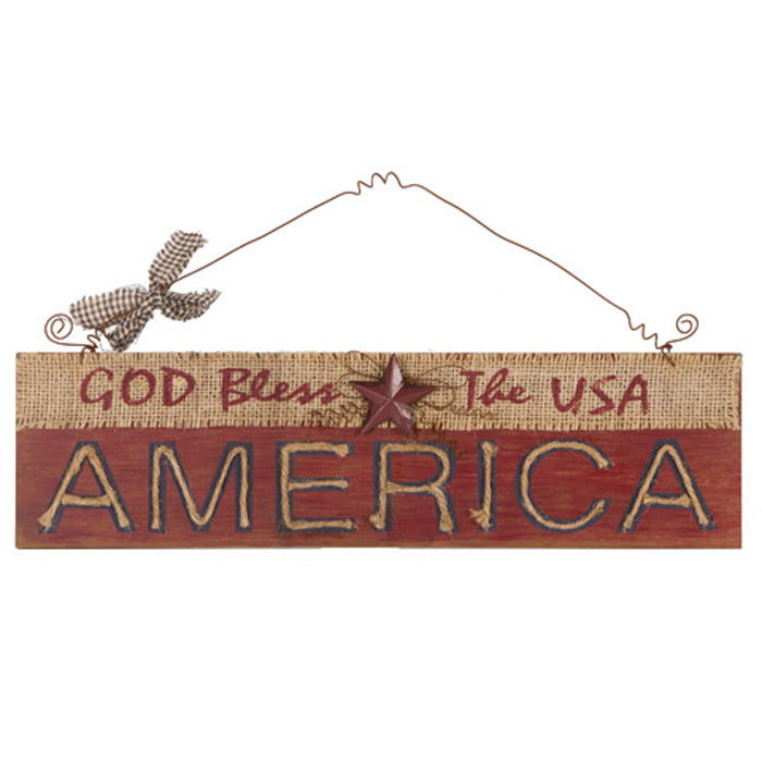 Darice Patriotic 4th of July Decor - Prim God Bless USA America