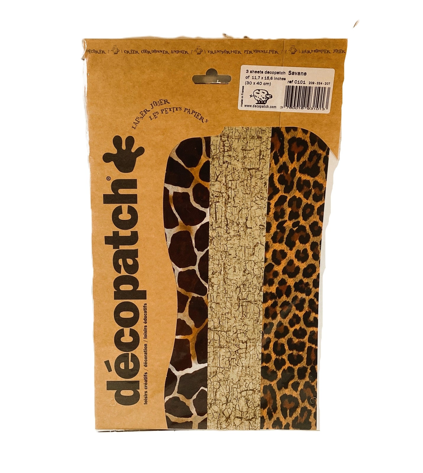 Decopatch Decoupage Paper Mache Craft Supply Multi Pack Giraffe Leopard 3pc