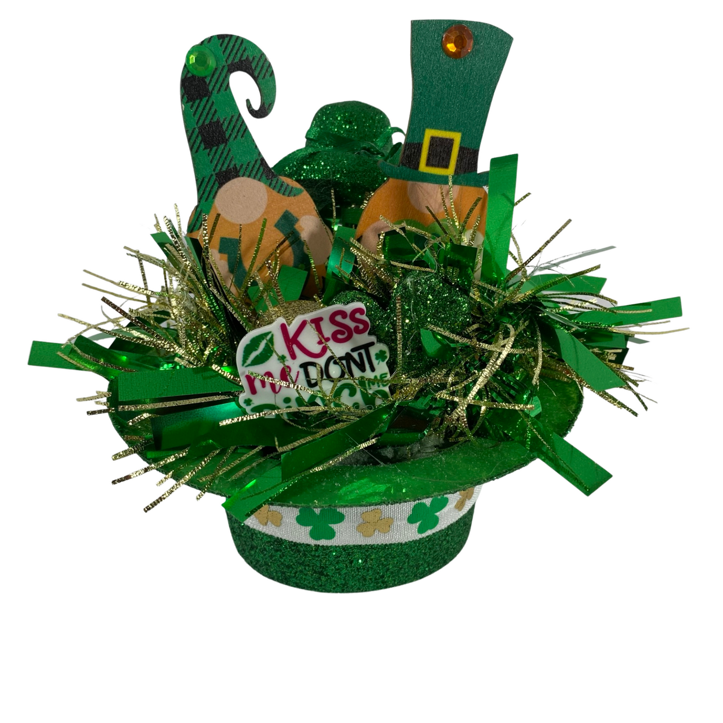 AGD St Patrick's Decor  - Kiss Me Don't Pinch Me Top-hat Mini Centerpiece