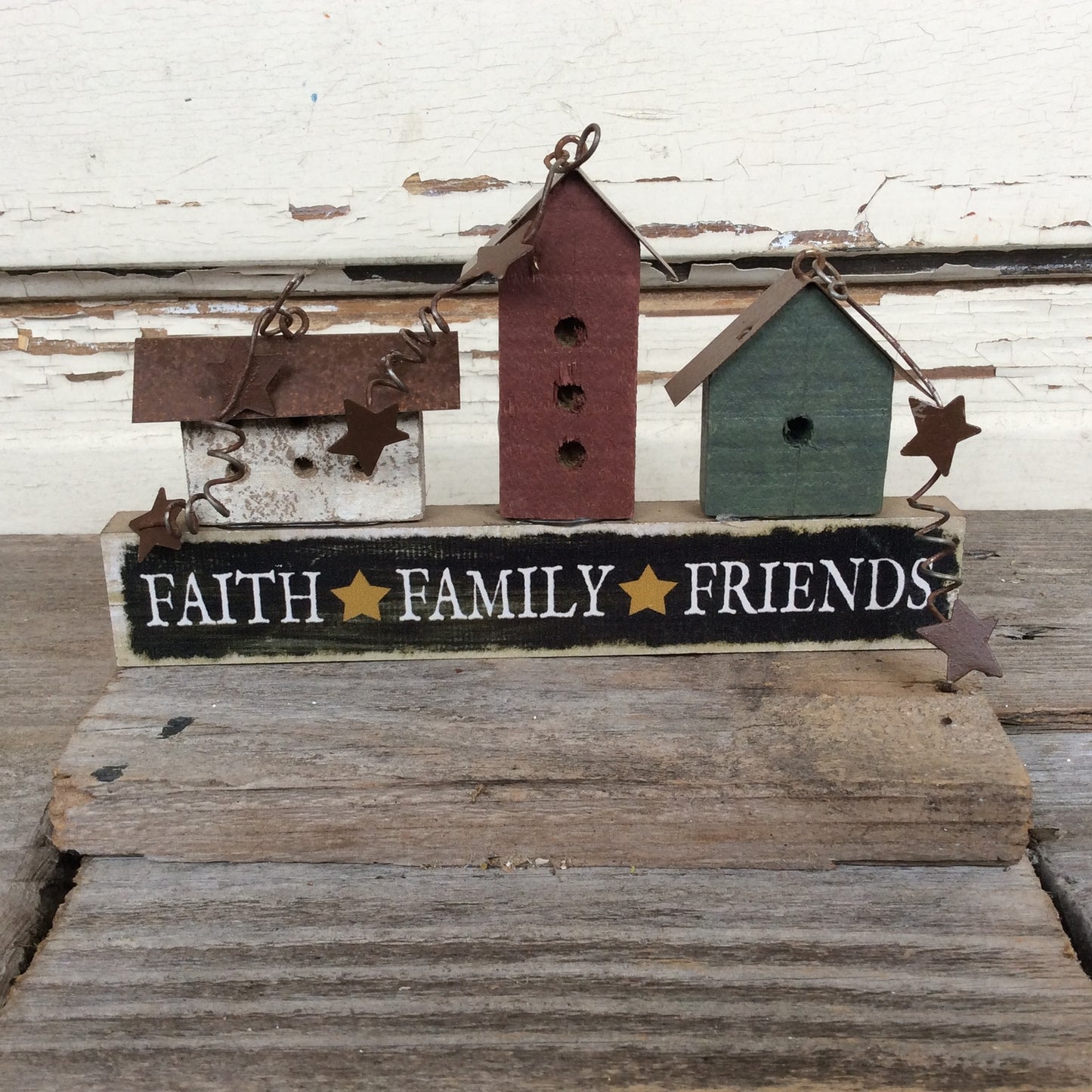 AGD Home Decor - Prim Faith Family Friends Mini Bird House