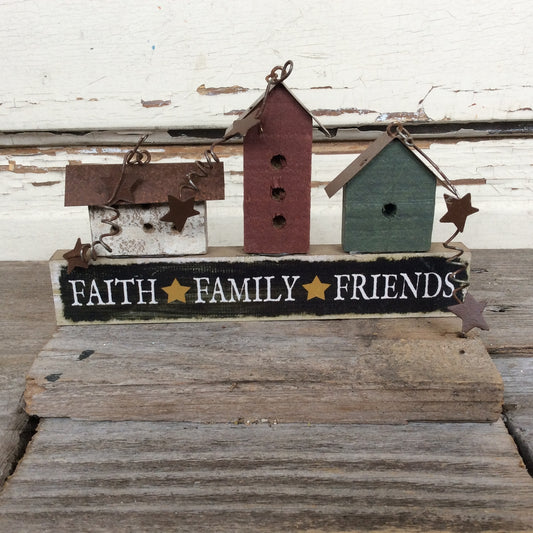 AGD Home Decor - Prim Faith Family Friends Mini Bird House