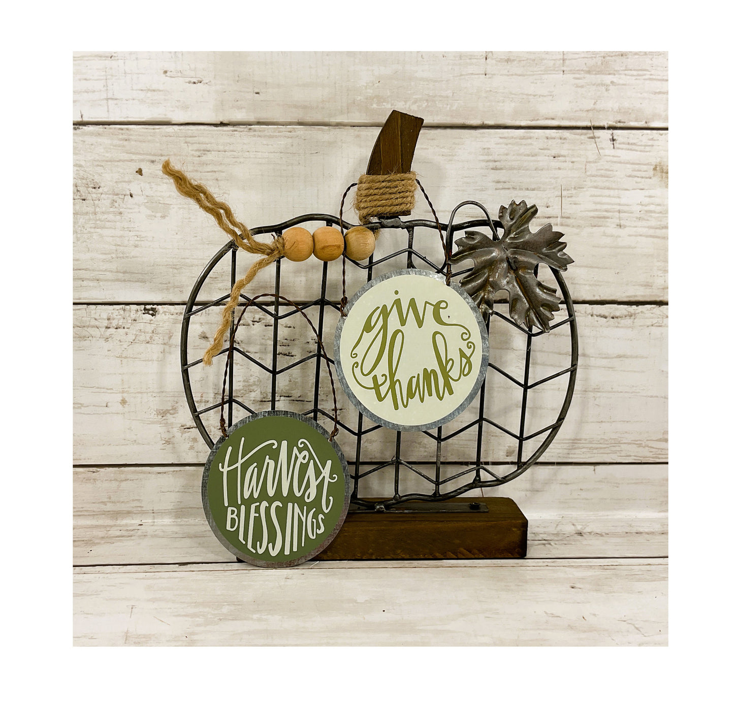 PBK Fall Decor - Metal Wire Pumpkin with Beads