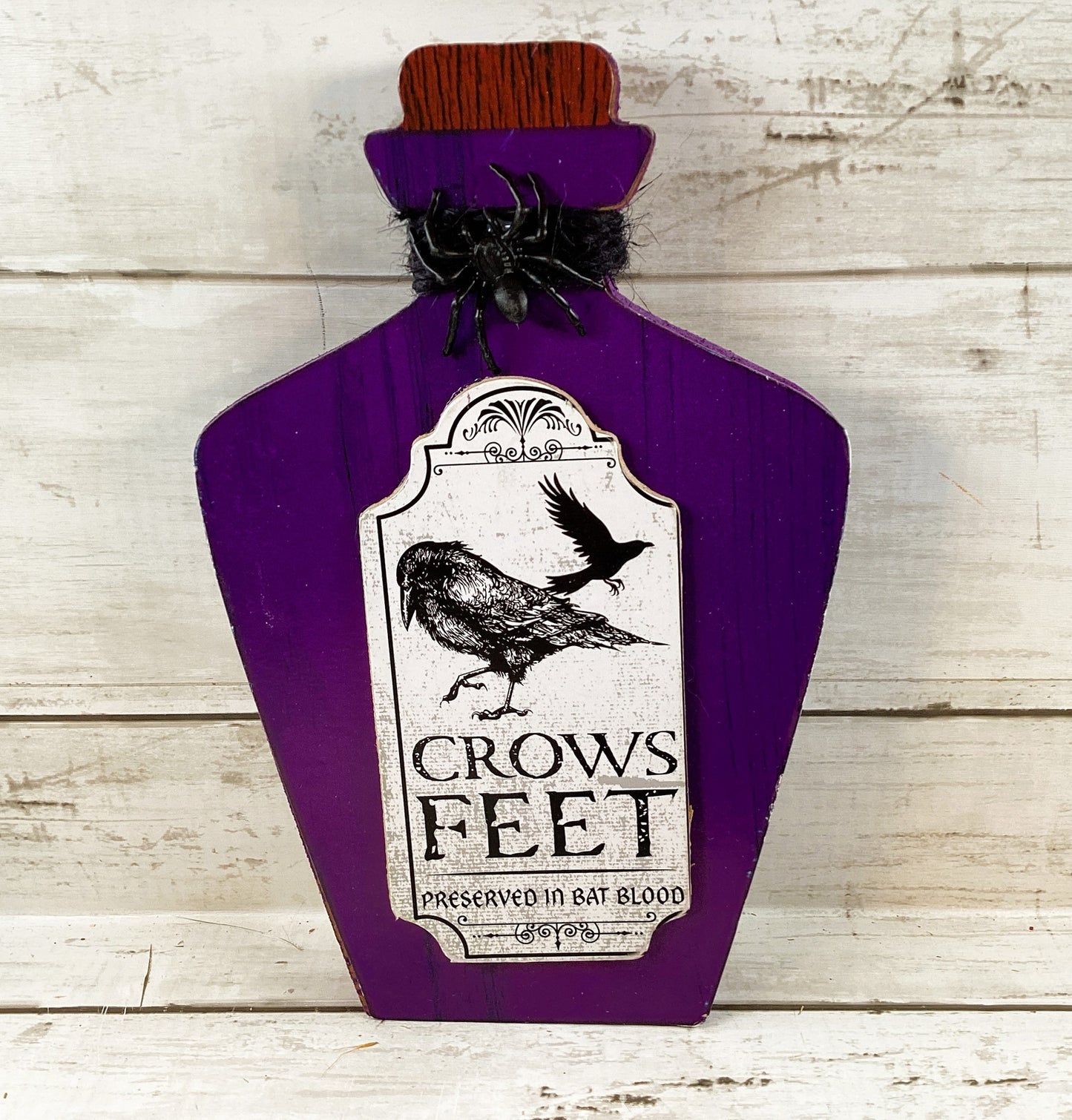 DT Halloween Decor - Chunky Wood Potion Jar Bottles 4pc Set