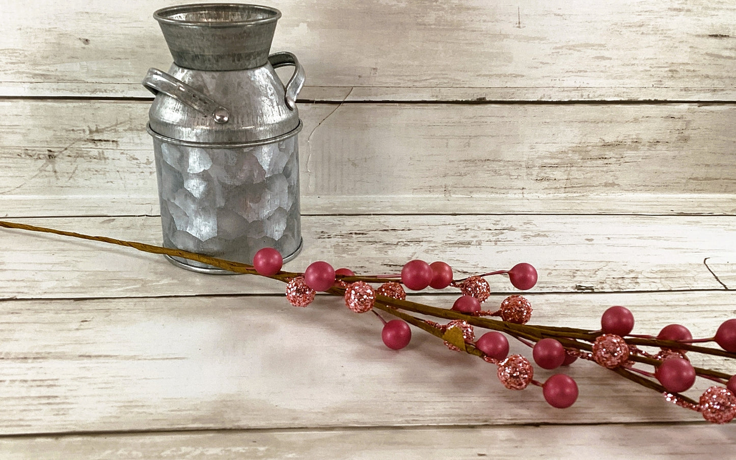 Darice Floral Supply - Rose Pink Berry Glitter Satin Floral Spray Pick 12pc Set