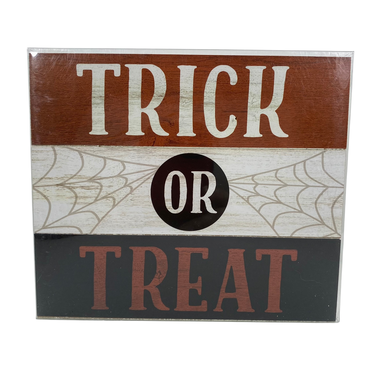 WM Halloween Decor - Trick or Treat Wood Tabletop Block Sign Set
