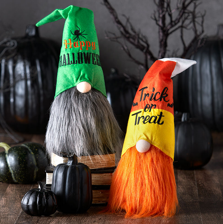 LC Halloween Decor - Happy Halloween Green Spider Plush Large Gnome