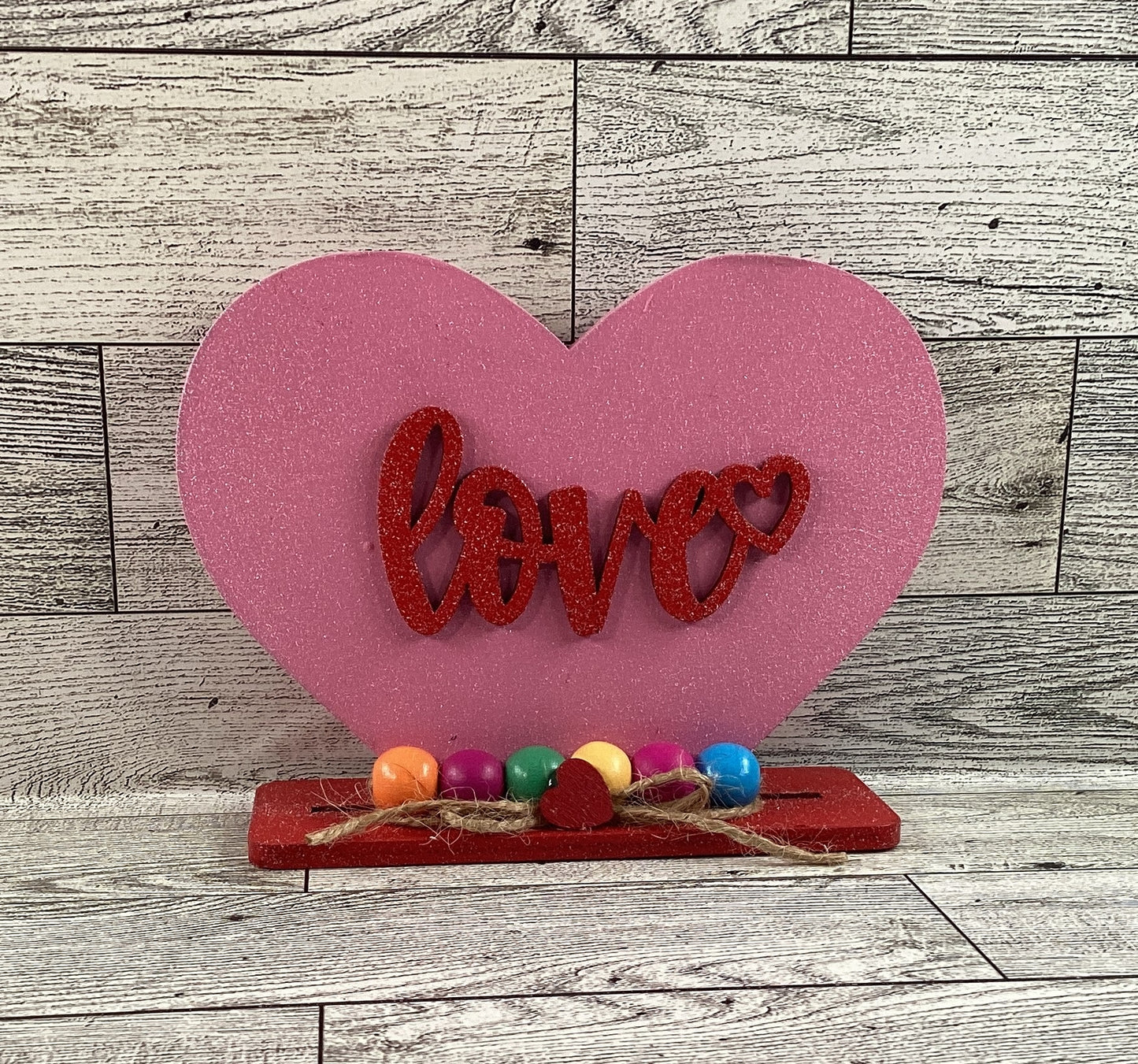 AGD Valentines Decor - Conversational Hearts Painted Layer Wood Sitters 6pc Set