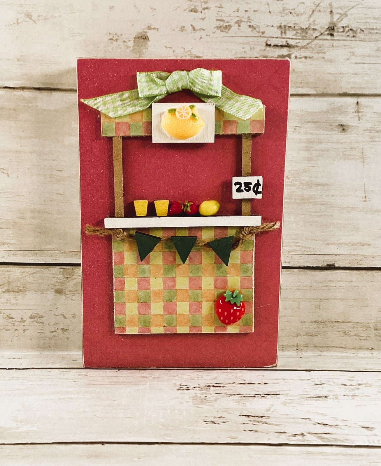 Summer Decor - Chunky Pink Lemonade Booth Stand Tier Tray 4pc Set