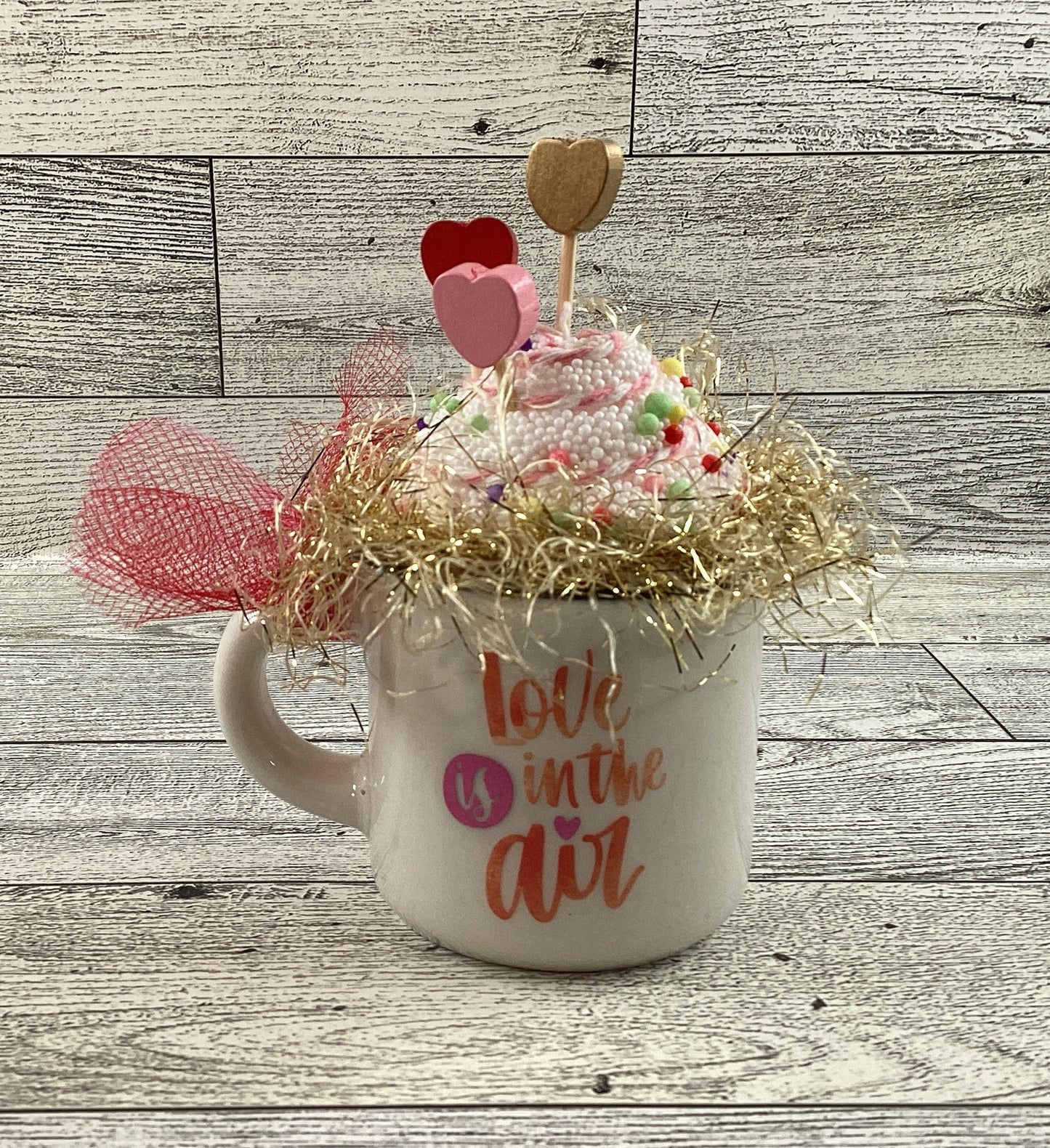 AGD Valentines Decor - Small Ceramic Espresso Cupcake Mugs 3pc Set