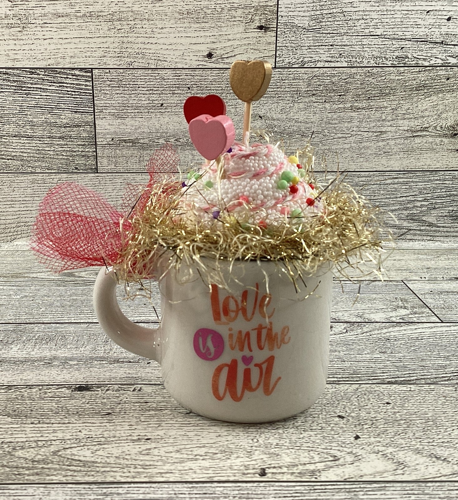 AGD Valentines Decor - Small Ceramic Espresso Cupcake Mugs 3pc Set