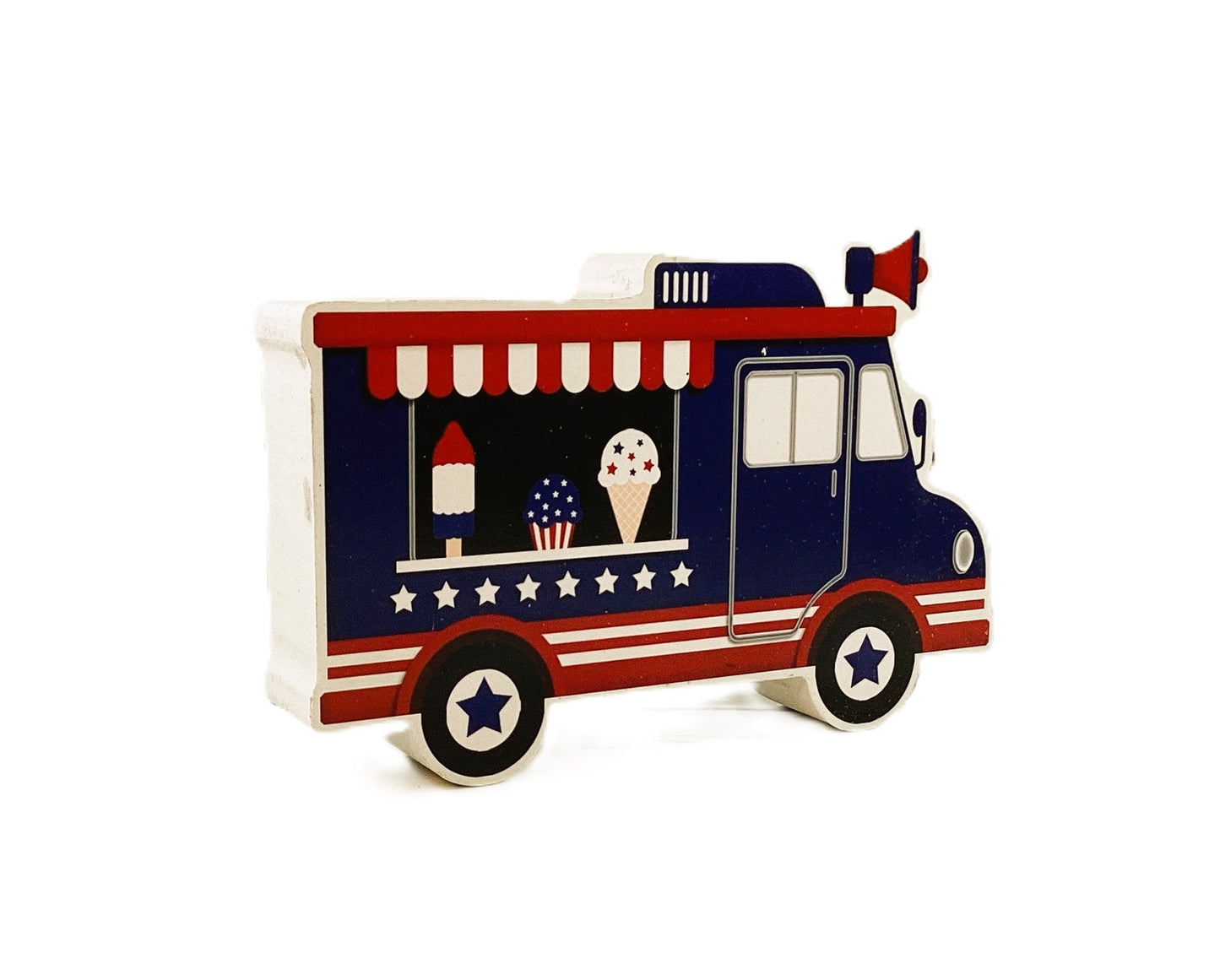 HL Patriotic Decor -July 4th Popsicle Ice Cream Chunky Wood Truck