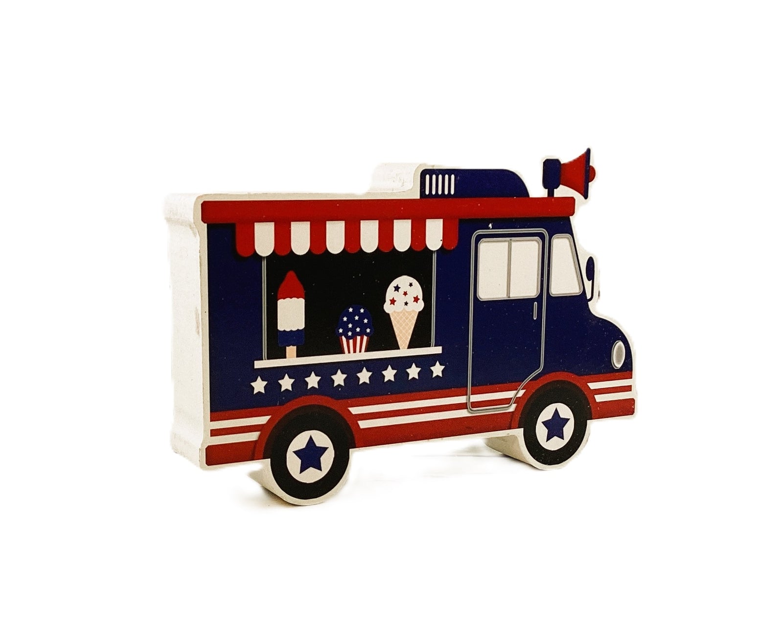 HL Patriotic Decor -July 4th Popsicle Ice Cream Chunky Wood Truck