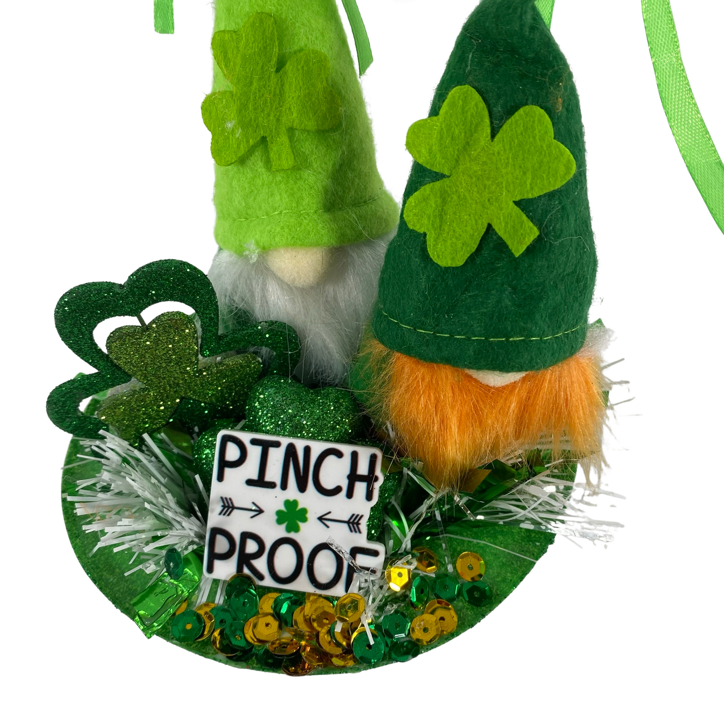AGD St Patrick's Decor - Pinch Proof Gnomes Top-hat Mini Centerpiece