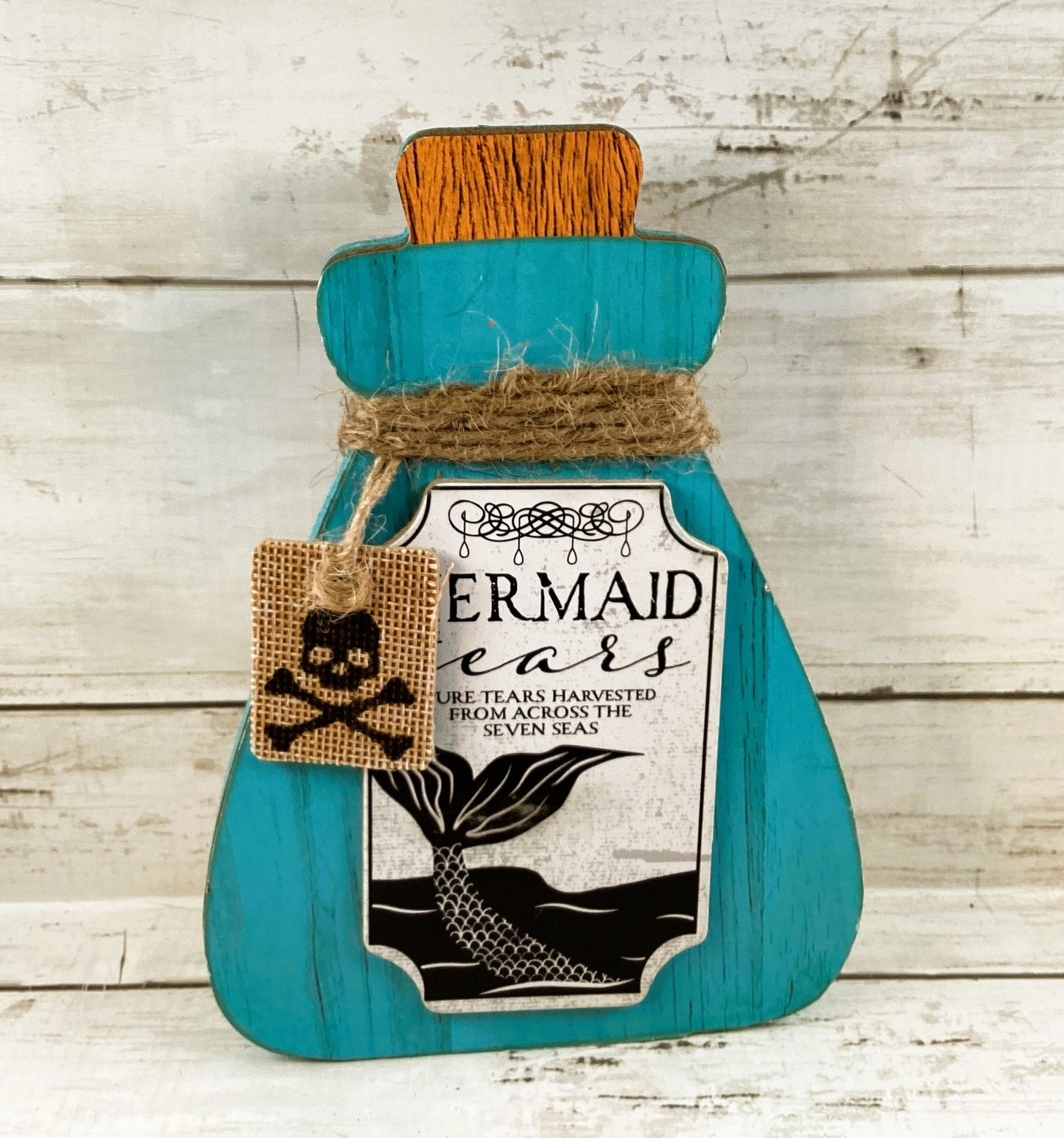 DT Halloween Decor - Chunky Wood Potion Jar Bottles 4pc Set