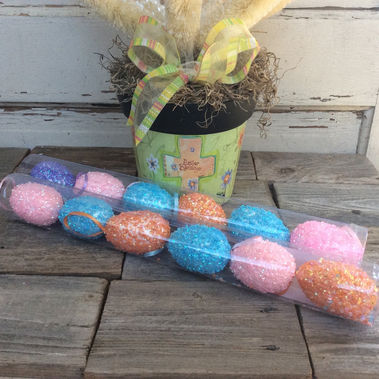 AGD Easter Decor –  Bristle Sisal Mica Glitter 24 inch Tabletop Tree