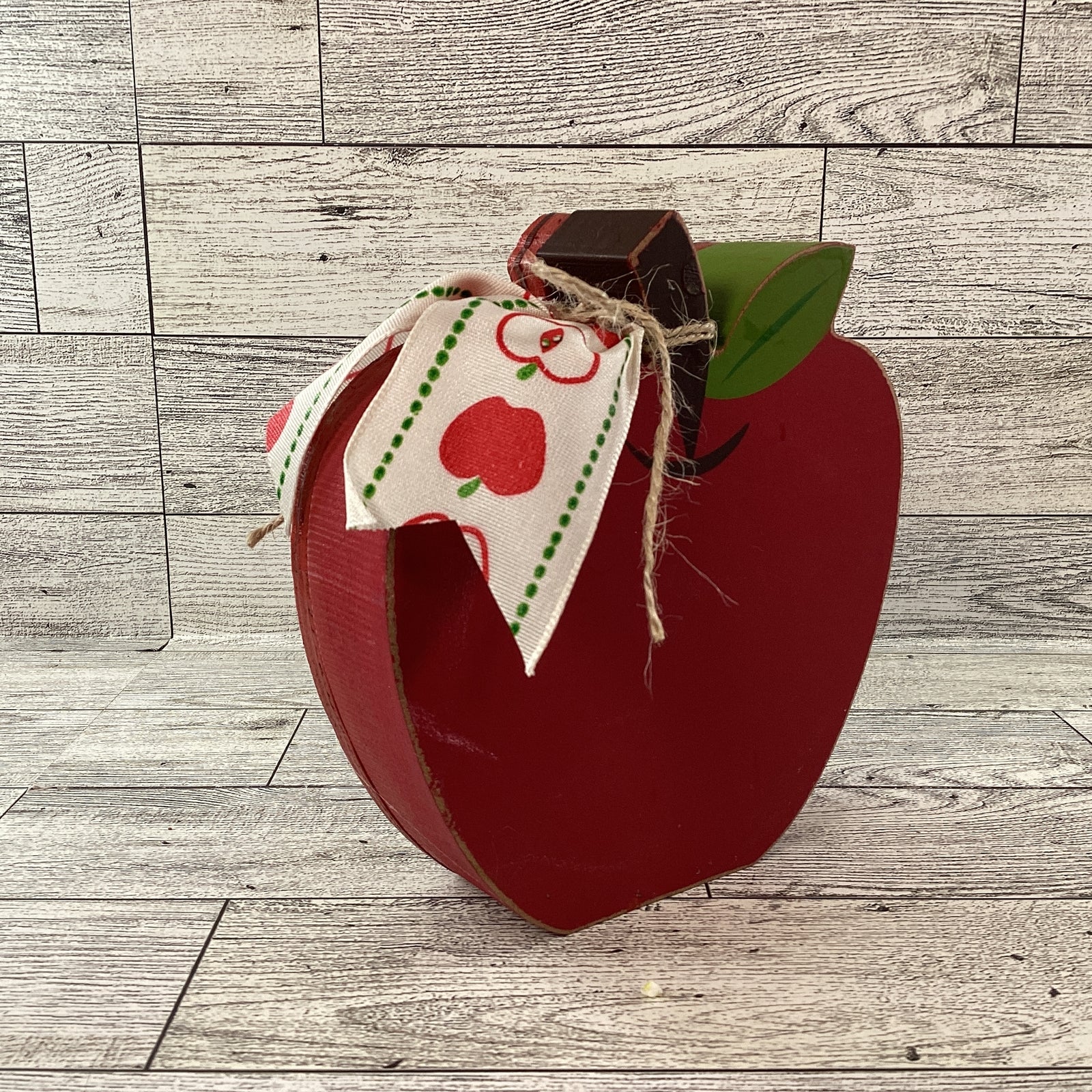 AGD Fall Decor - Teacher Harvest Apple Fall Chunky Wood Shaker Sitter