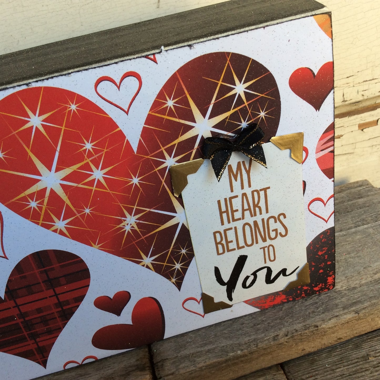 AGD Valentines Decor - My Heart Belongs To You Box Sign