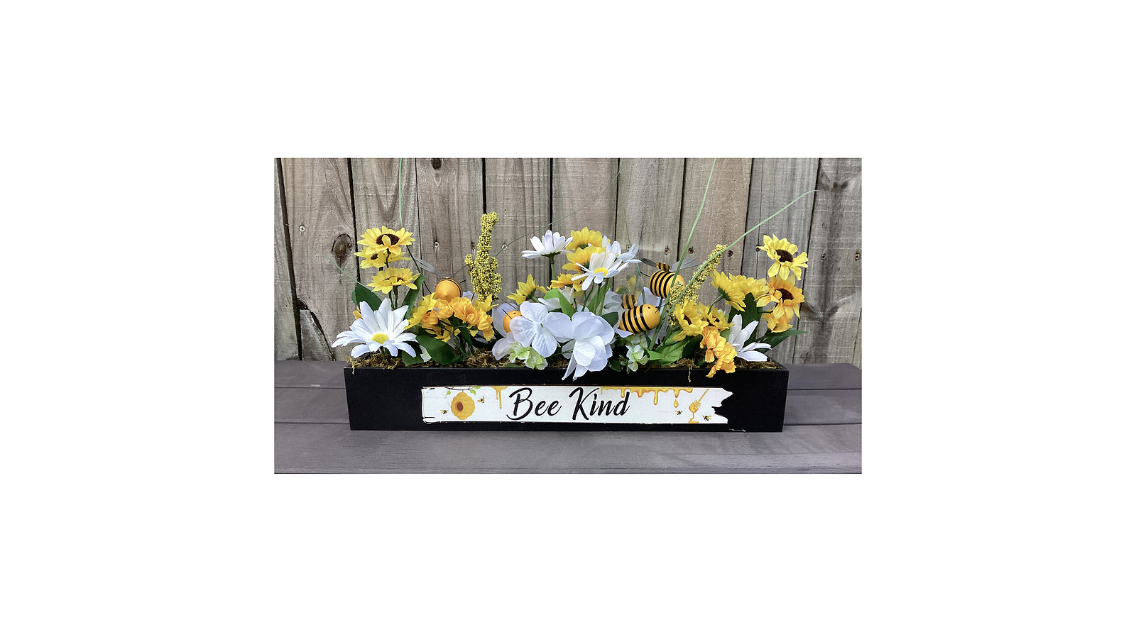 AGD Spring Decor -  Summer Bee Kind Positive Reversible Floral Display