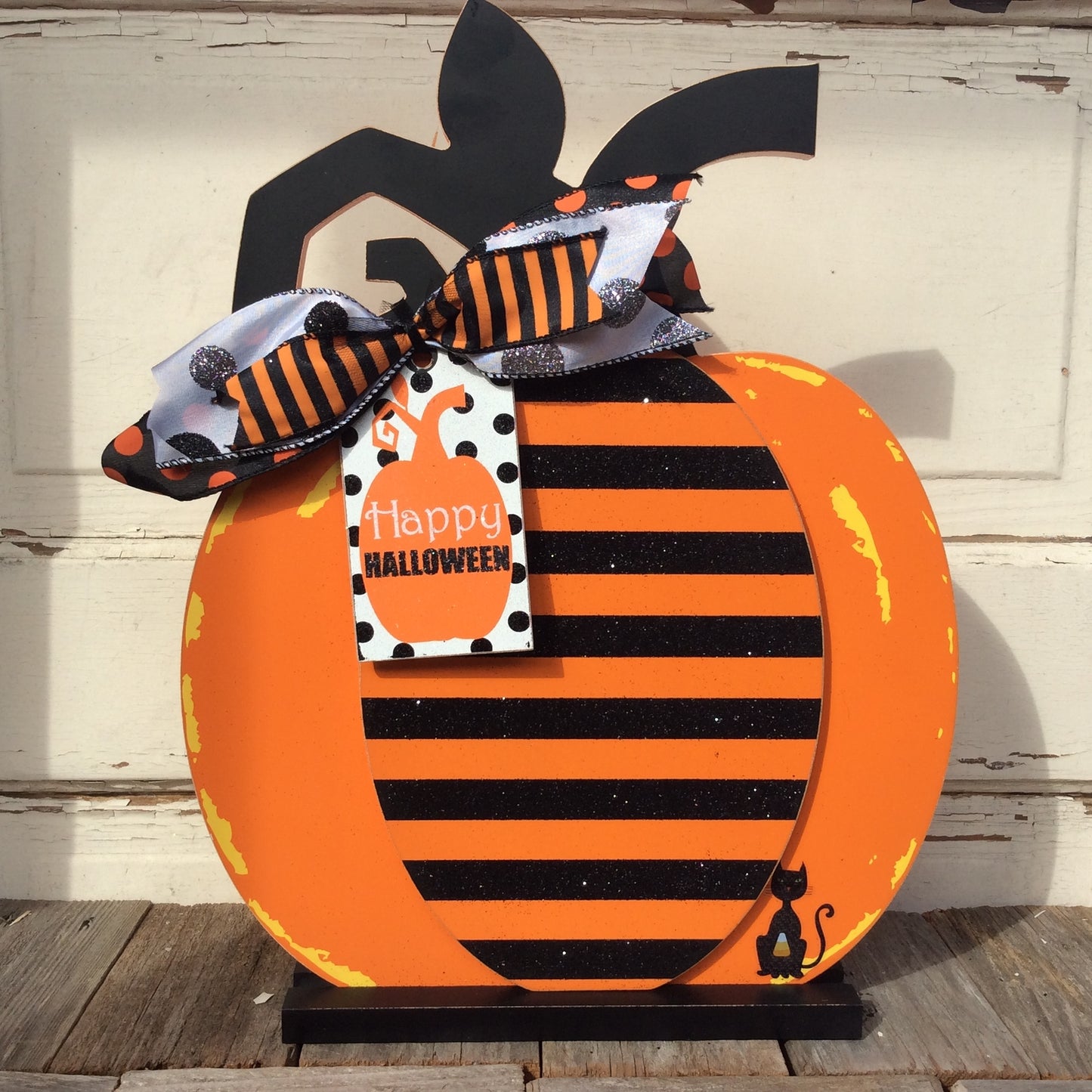 AGD Halloween Decor - Xtra LG Whimsy Pumpkins Trick Treat 2pc Set