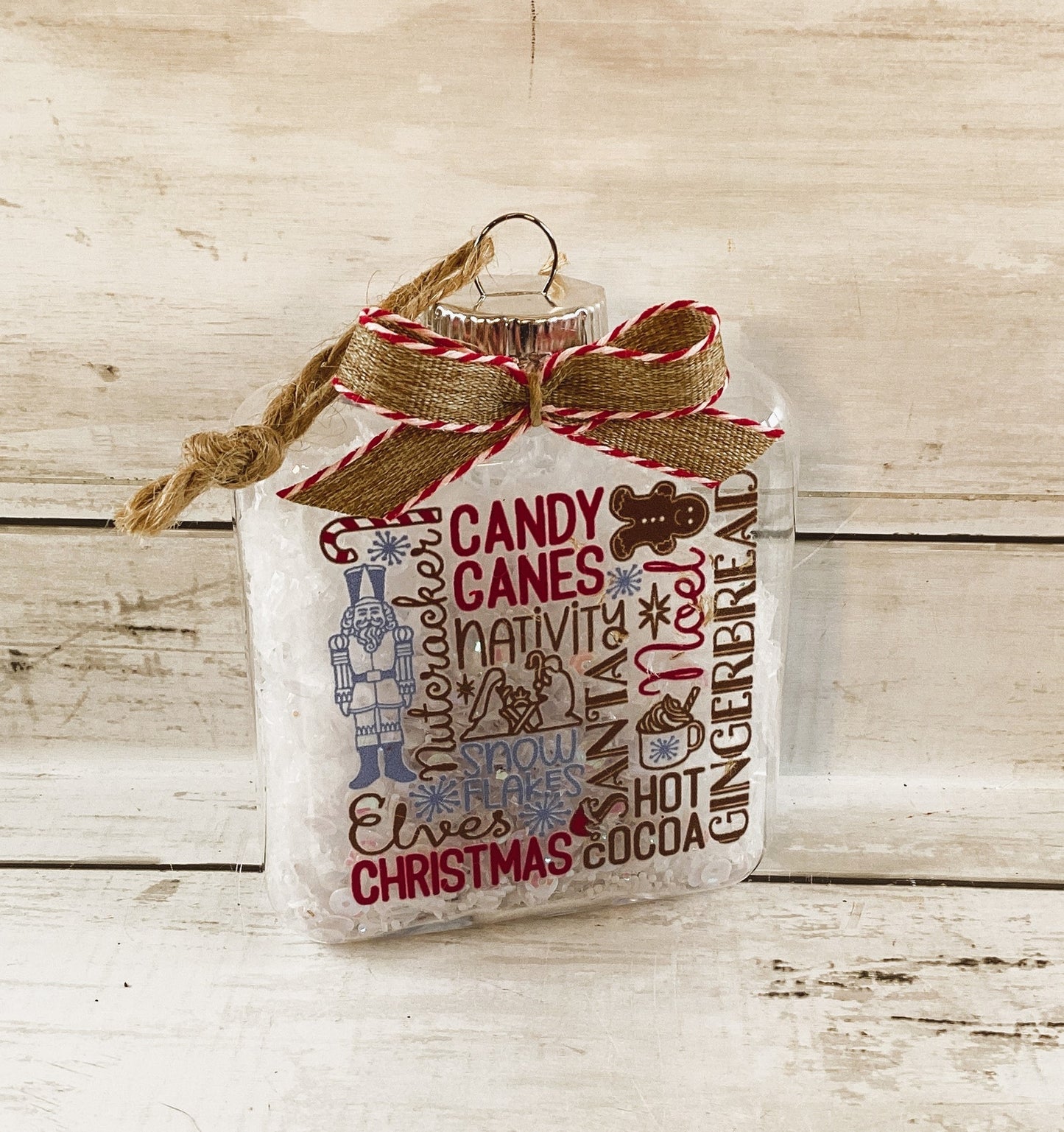 AGD Christmas Decor - Holiday Icon Subway Art Fillable Ornament