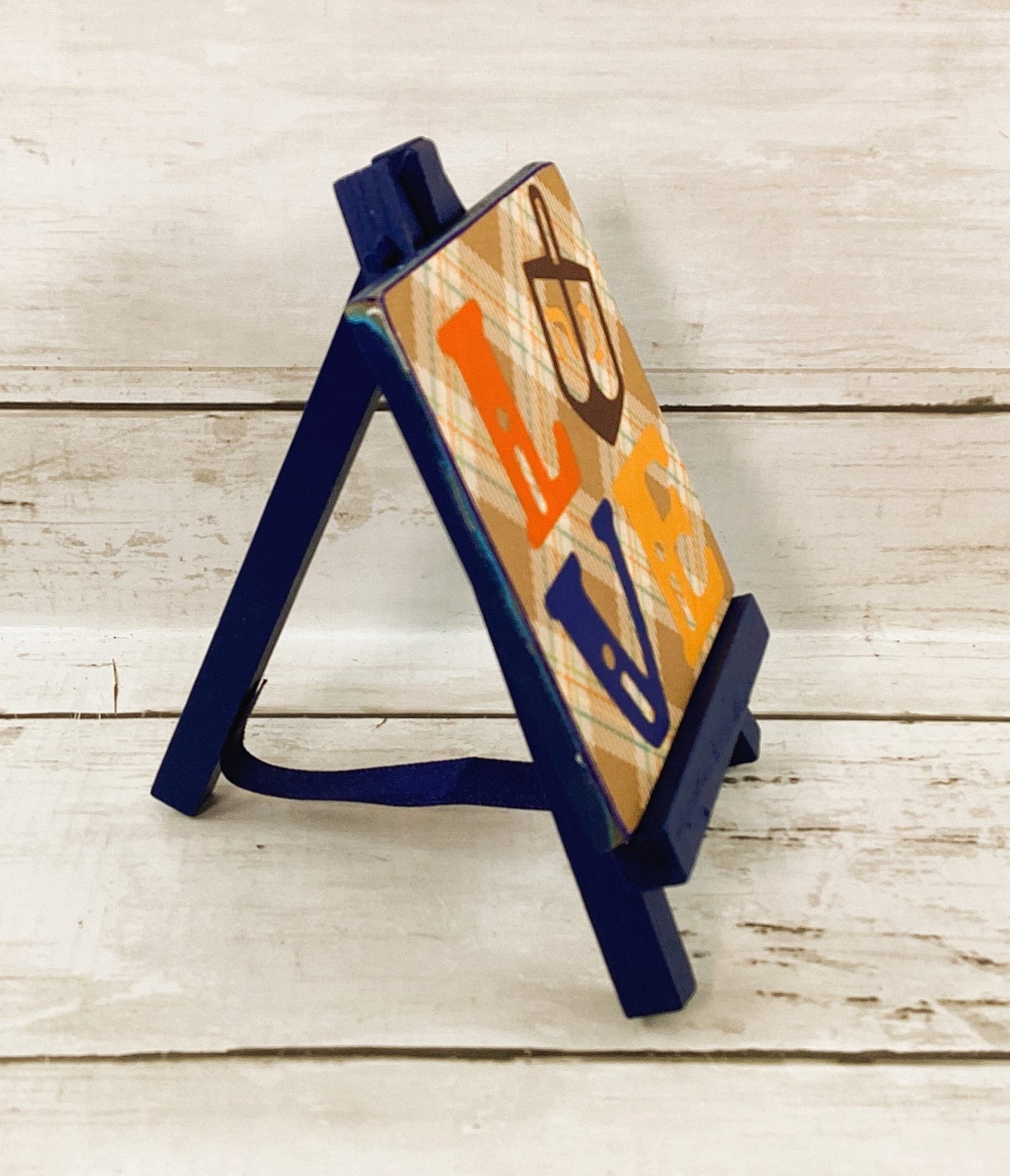 AGD Jewish Holiday - Love Hanukah Dreidel Small Easel Sign