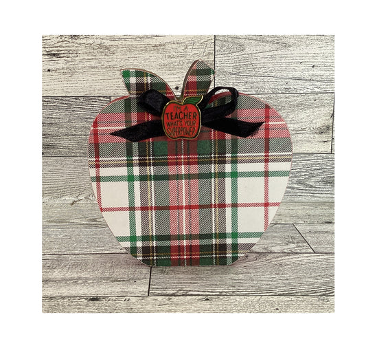 AGD Teacher Gift Decor - Super Hero School Chunky Wood Apple Sitter