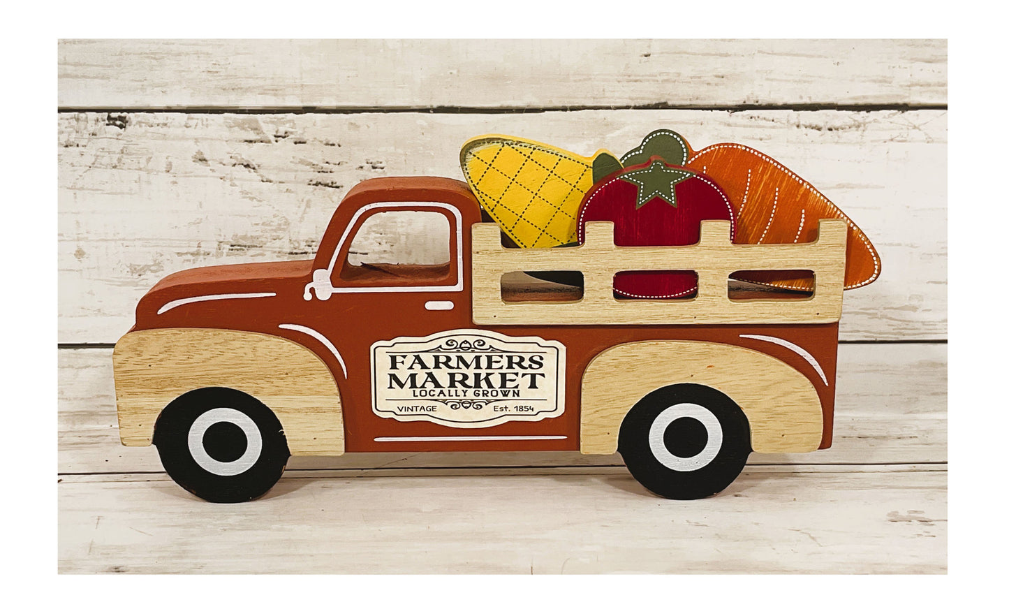 AGD Fall Decor - Farmers Market Stand Harvest Chunky Wood Truck