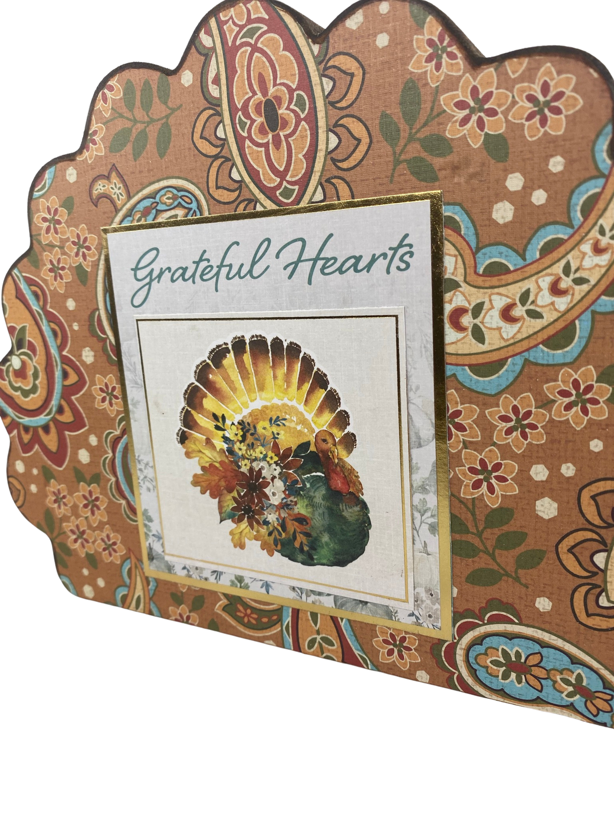 AGD Fall Decor - Reversible Chunky Wood Welcome Grateful Hearts Sitter