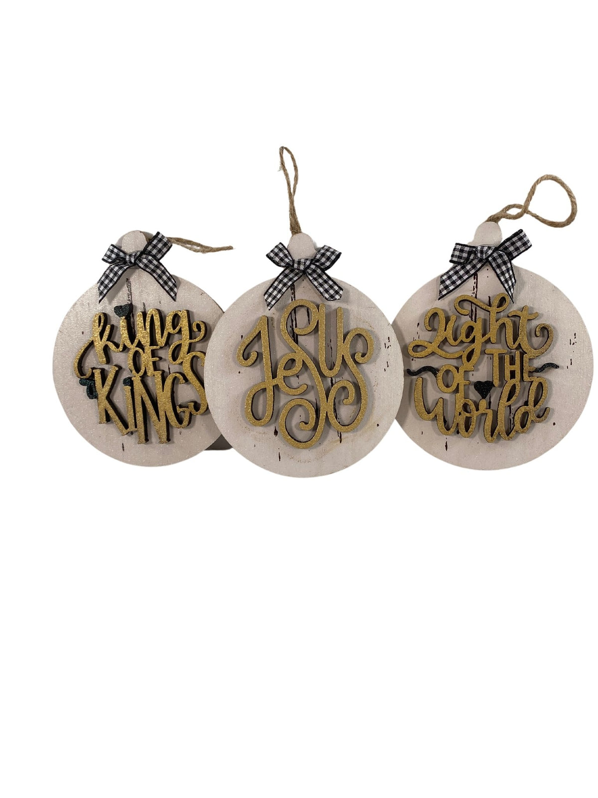 AGD Christmas Decor -  Names of God Advent Layered Wood Ornaments 12pc