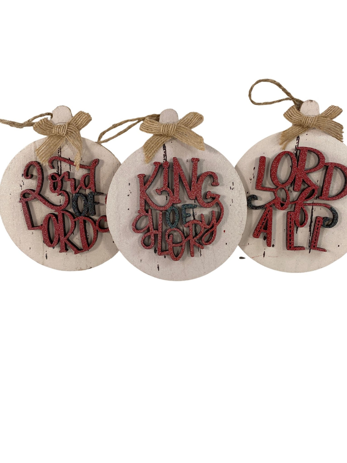 AGD Christmas Decor -  Names of God Advent Layered Wood Ornaments 12pc