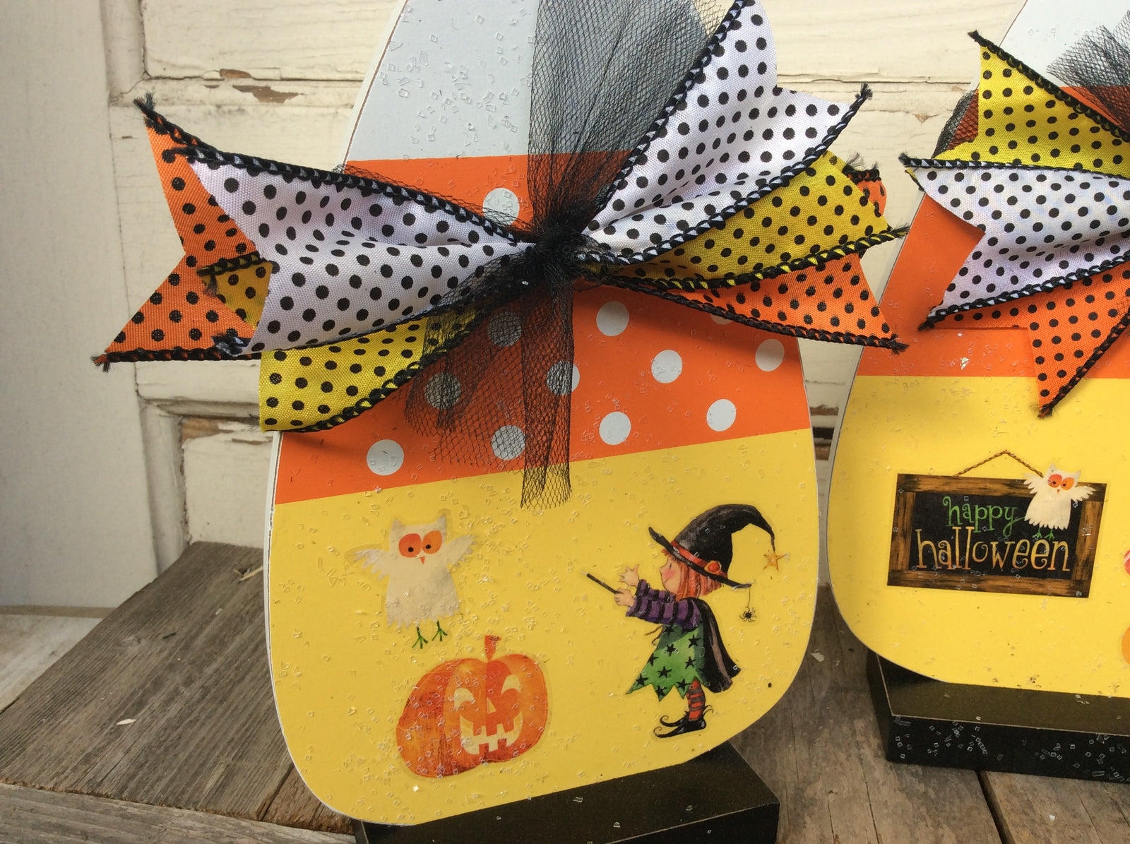 AGD Halloween Decor - LG Candy Corn Cute Witch 3pc Set
