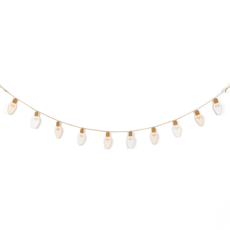 Adams Christmas Decor - Natural Wood C-9 Light Bulb Garland 38-inch