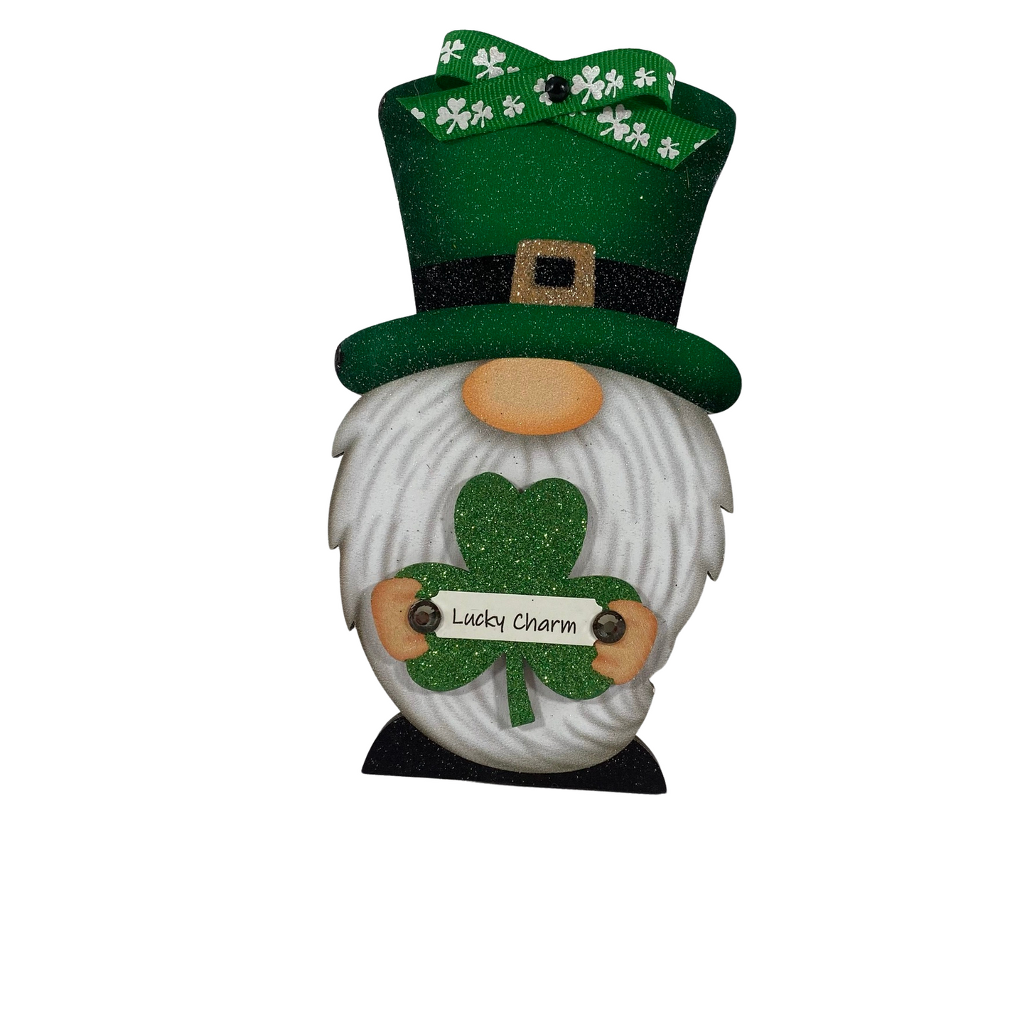 AGD St Patrick Decor - Lucky Charm Gnome Tier Tray Sign