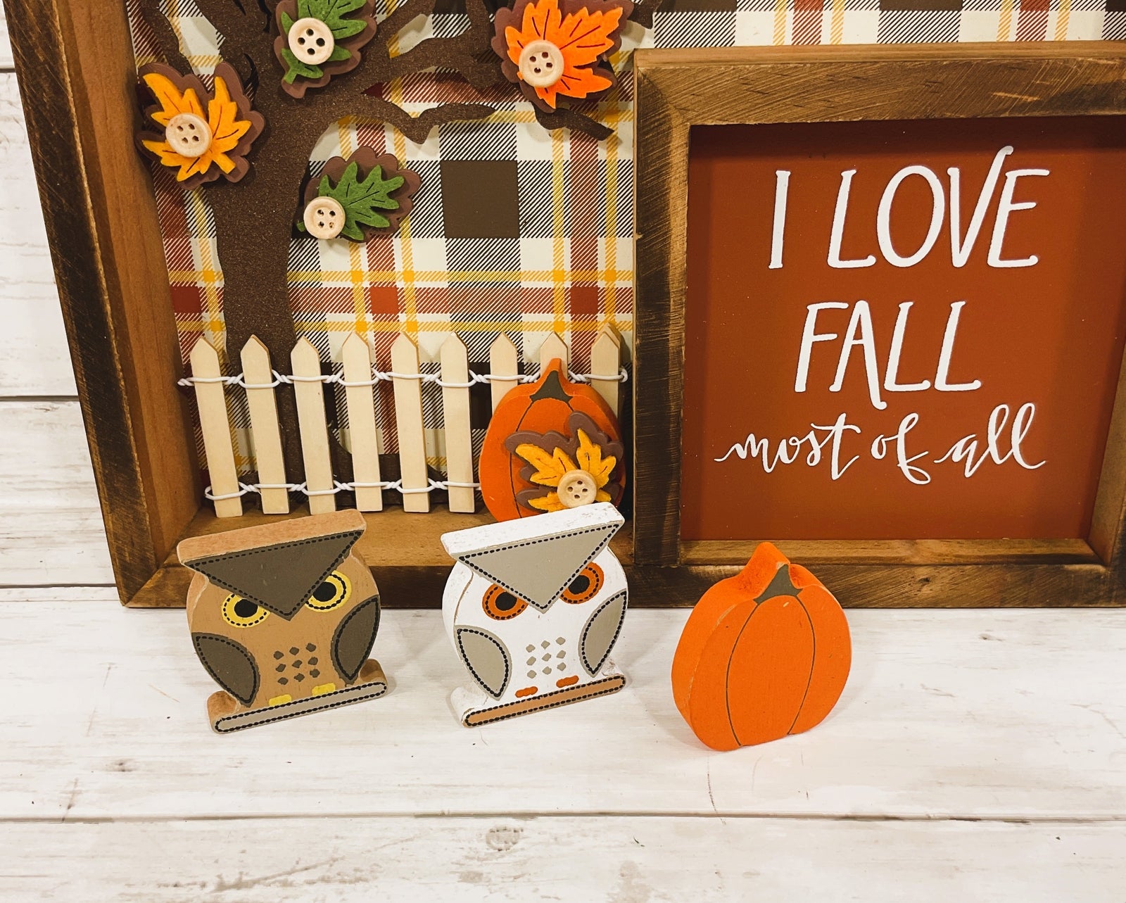 AGD Fall Decor - Love Fall Most Of All Inset Shadow Diorama Box Sign