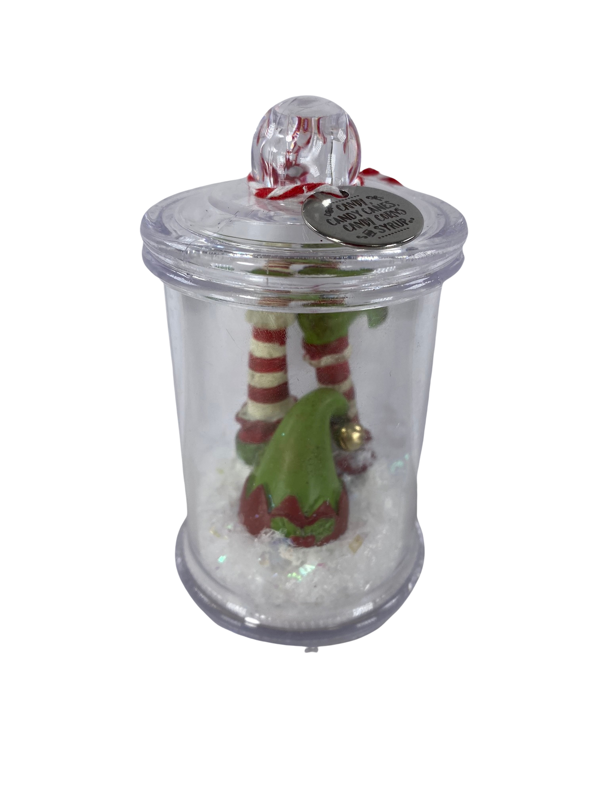 AGD Christmas Decor - Candy Canes Corn Syrup Elf Jar Display