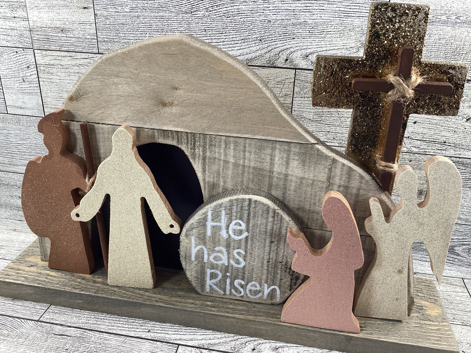 AGD Easter Decor - Jesus Wood Resurrection Tomb Scene